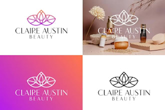 make a luxury minimalist cosmetic and beauty logo or graphics design