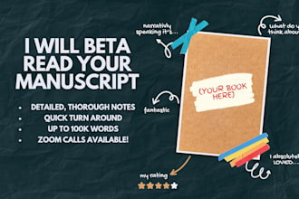 beta read your fiction manuscript
