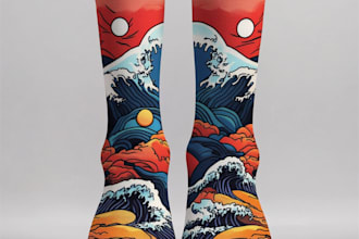 draw unique socks design