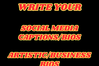 write your captions and bio