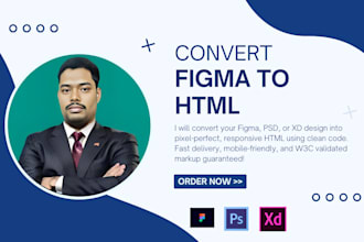 transform any UI design into modern, responsive HTML with full SEO structure