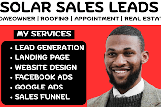 deliver quality roofing solar leads, solar landing page, sales funnel website
