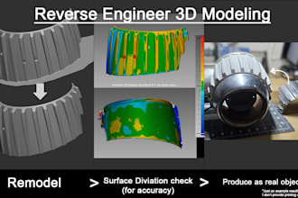 reverse engineer and cad modeling from 3d scan, drawing etc