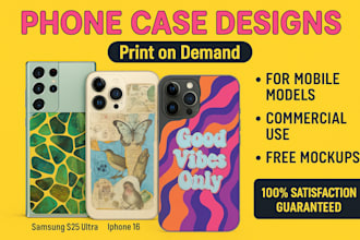 do custom phone case design for shopify print on demand store, mobile cover