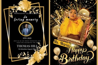 design a funeral, birthday quality flyer