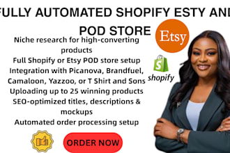 create shopify esty pod via picanova brandfuel  t shirt and sons camaloon yazzoo