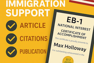 write and publish scholarly article and citation for eb1a, eb1 niw requirement