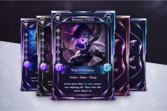 custom character spell or stat cards for tcg tabletop or mobile games