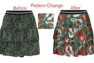 do pattern and color change in photoshop for clothing