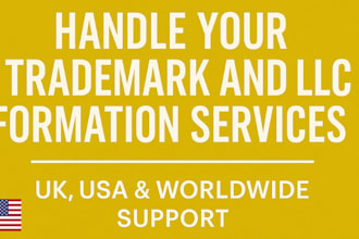 handle your trademark and llc formation services UK, USA and worldwide support
