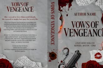 do dark romance book cover design, mafia couple romance for front and back cover