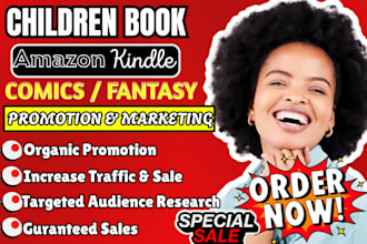 do kid book promotion, amazon book, comic and fantasy, ebook sale marketing