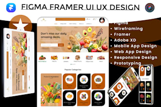 design modern UI UX wireframes, prototypes and websites in figma, xd, framer