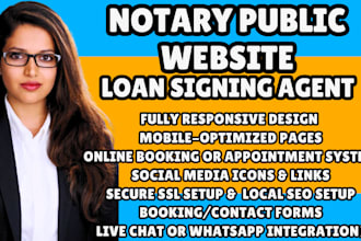 notary public website loan signing agent landing page website notary website