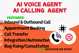 setup ai calling agent ai phone bot for in, outbound call via retell, bland vapi