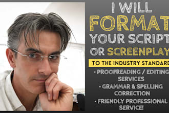 format your script or screenplay for film or TV