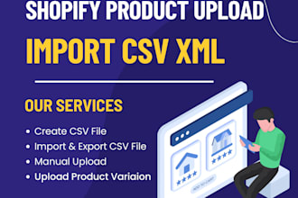 upload product or import CSV XML to shopify and other stores