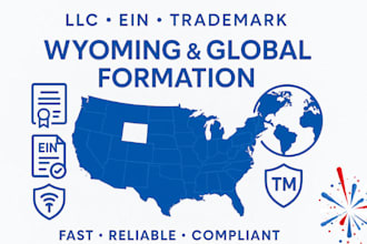 form your llc formation wyoming and global, get ein, and file trademark services
