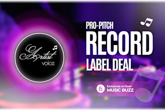 promote your music to our network for record label submission for contract deal