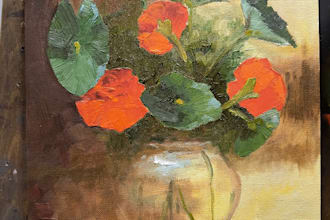 paint a flowers or bouquet with oil paints