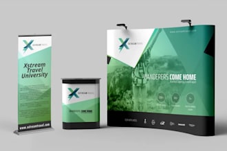 design trade show booth, backdrop, banner design