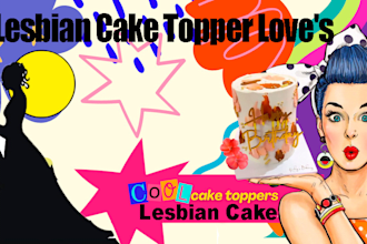design a beautiful cake topper lesbian wedding o birthday