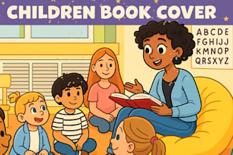 design lovely children book cover kids book cover storybook illustration
