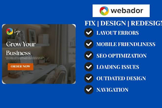 fix webador website, redesign webador website, and boost webador SEO