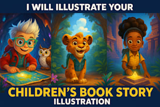 do children story book illustration, children picture book illustration