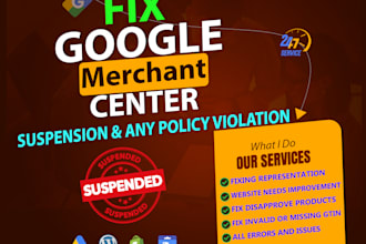 fix google merchant center suspension and misrepresentation