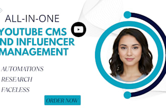 setup youtube cms automation faceless channel research influencer cover design