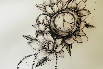 do your minimalist tattoo design in my art style