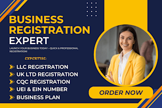 do business registration, get ein number, llc, c corp, s corp, cqc registration