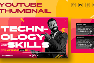 design eye catching youtube thumbnails, channels art, end screen, branding kit