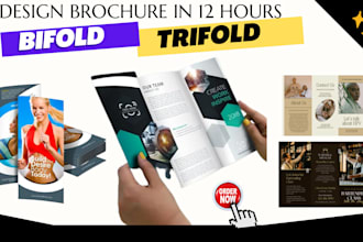 design amazing bifold, trifold brochure, post card design in 12 hours