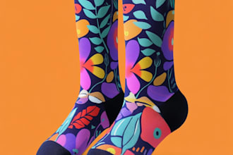 draw custom and unique socks design art for you