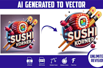 vector tracing, convert ai generated logo or image to vector