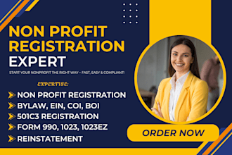 register non profit, reinstate 501c3, get ein, tax exempt status, bylaw, coi