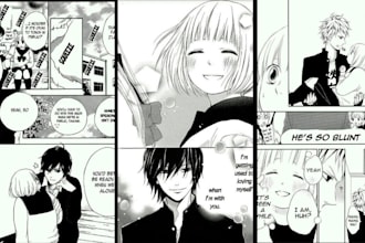 draw comic manga art, comic storyboard panel, comic book cover, anime manga art