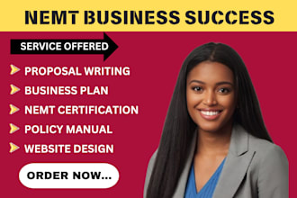 write nemt policy and procedures for license approve, do business plan