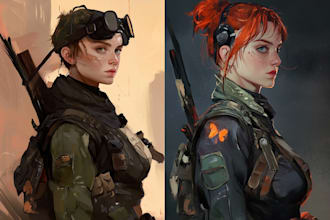 draw stylized semi realistic portraits, oc characters
