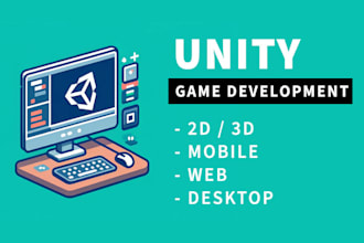 develop a 2d custom game in unity for mobile, web and PC, browser game html5