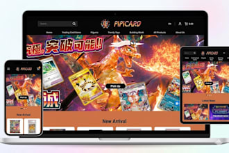 design pokemon shopify store trading card store pokemon website