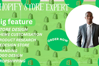 shopify store design, redesign shopify dropshipping store, e commerce website