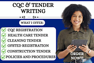 write UK tenders, grants, contracts, cqc policies, and business plans