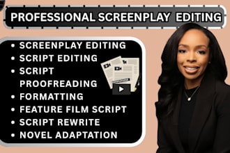 format, edit, polish, proofread screenplay movie script tv series feature film