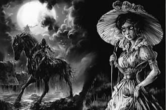 draw simple black and white illustration
