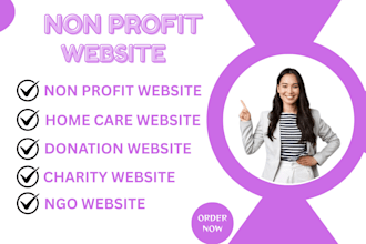design a professional nonprofit, charity, donation, or ngo website tailor