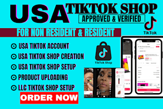 setup USA tiktok account tiktok shop setup llc tiktok shop for resident and non