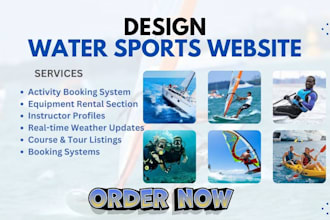 design windsurfing yachting sailing scuba diving canoeing water sport website
